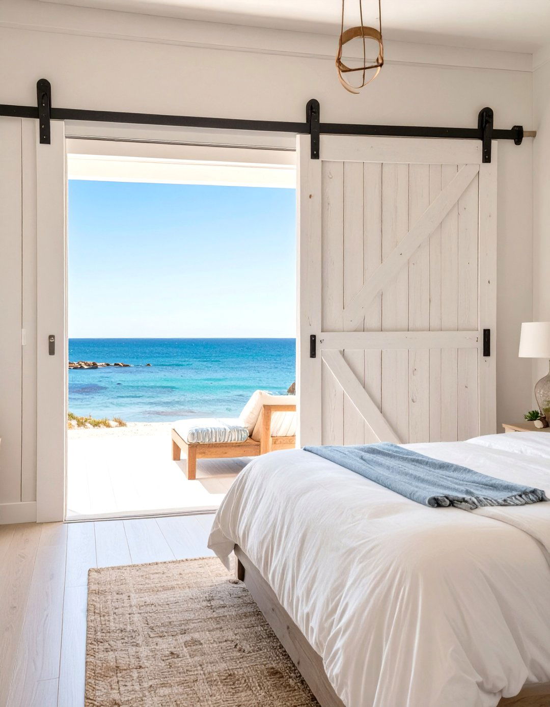 Sliding Barn Door for the Closet - 30 seaside modern coastal bedroom ideas