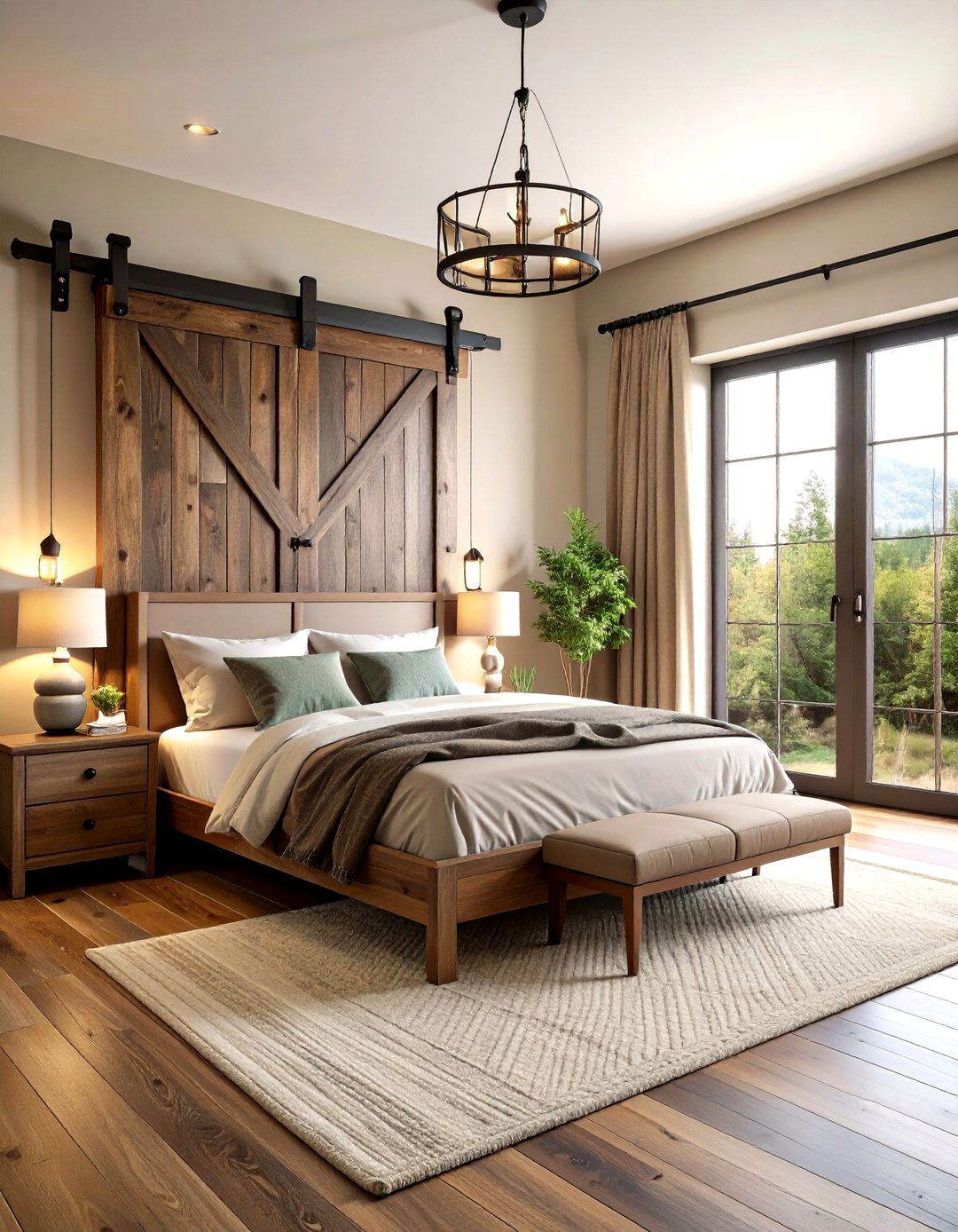 Sliding Barn Door for the Closet - 30 rustic bedroom ideas