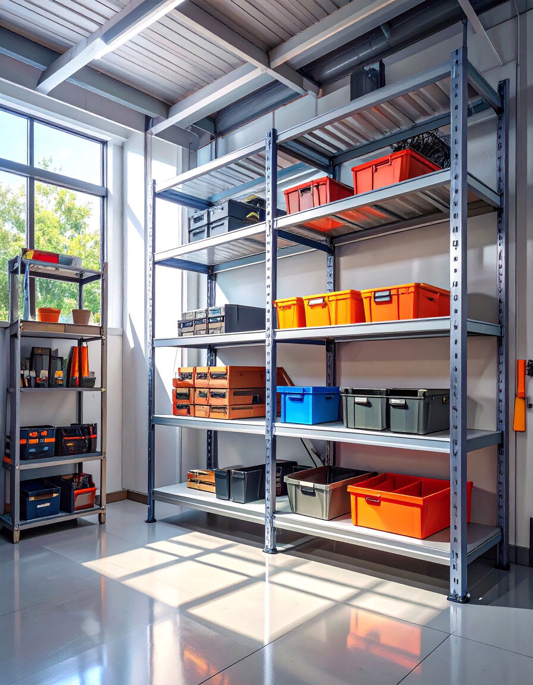 Sliding Bypass Storage Shelves for Small Garages - 30 small garage ideas