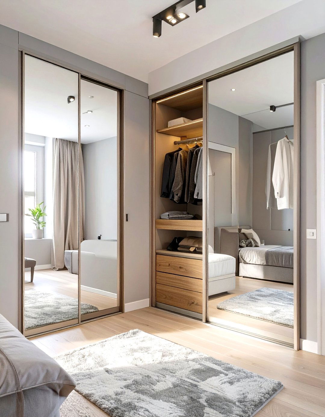 Sliding Mirrored Closet Doors - 30 small closet door ideas
