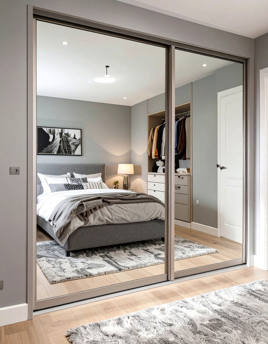 Sliding Mirrored Closet Doors - 30 small bedroom closet ideas