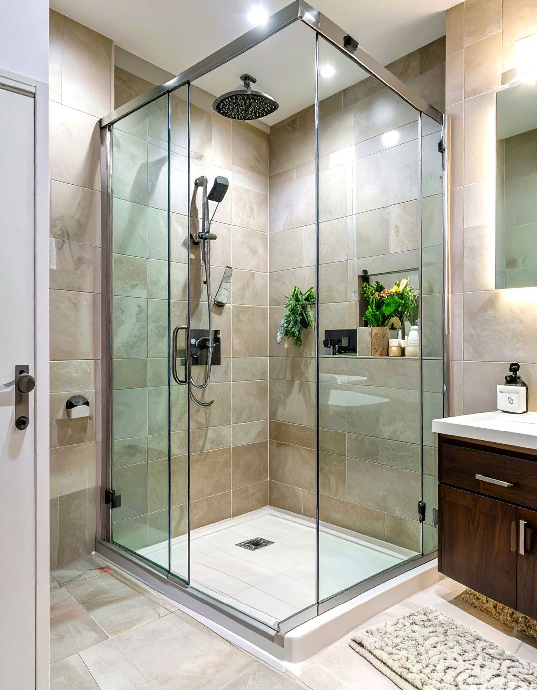 Sliding Shower Door System - 30 shower small bathroom ideas
