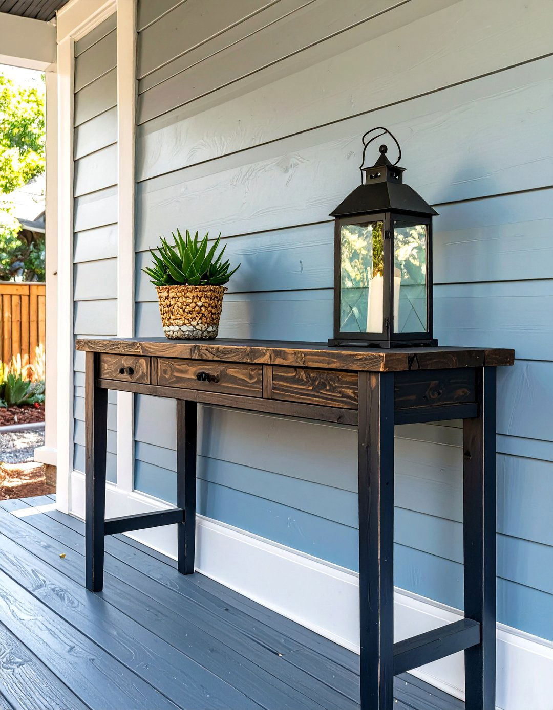 Slim Console Table for Small Porch Decor - 30 small back porch ideas