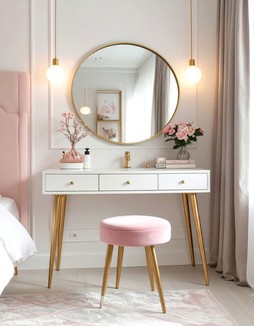 Slim Console Tables as Desks or Vanities - 30 small bedroom furniture ideas