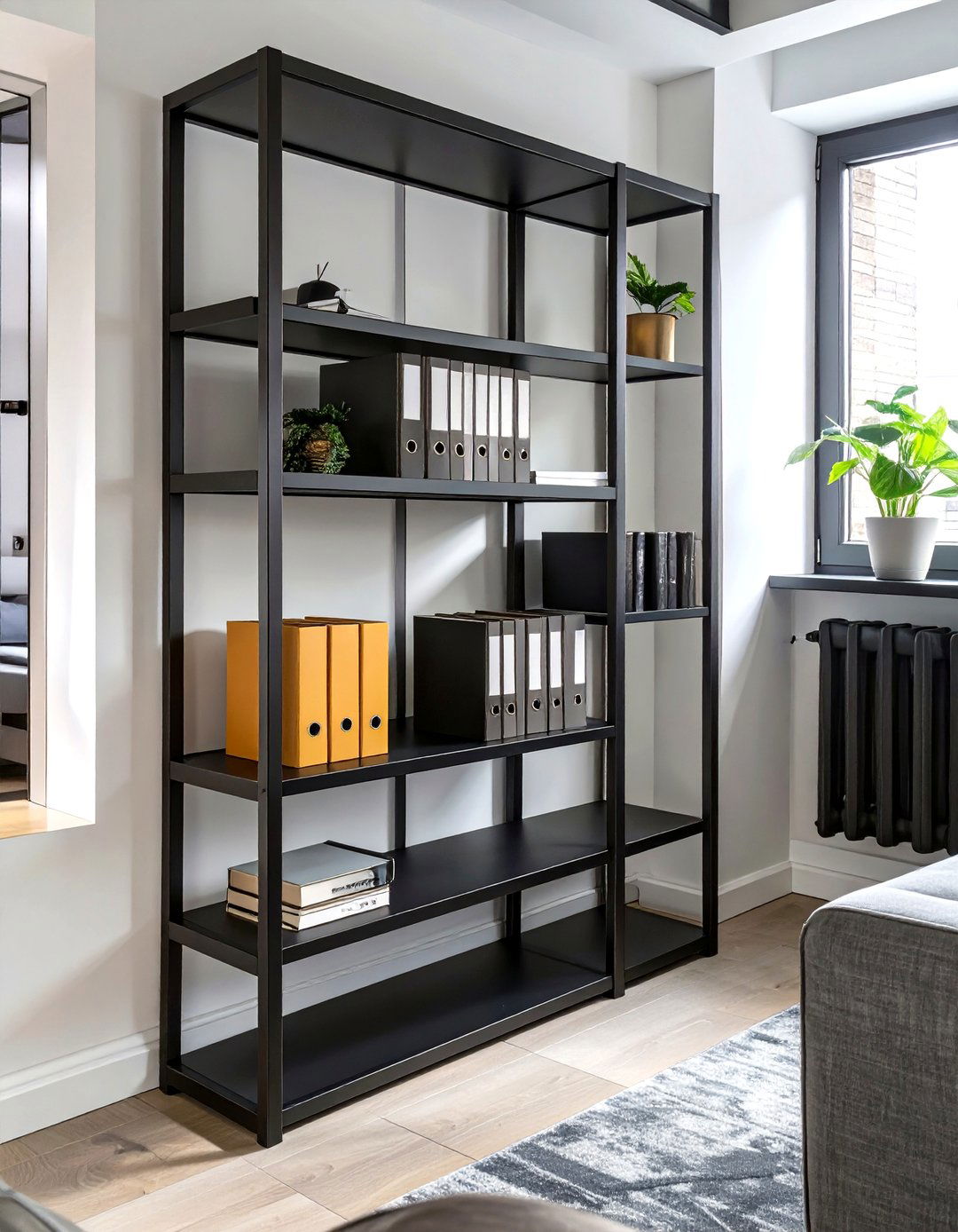 Slim Profile Bookshelf Dividers - 30 small office interior design ideas