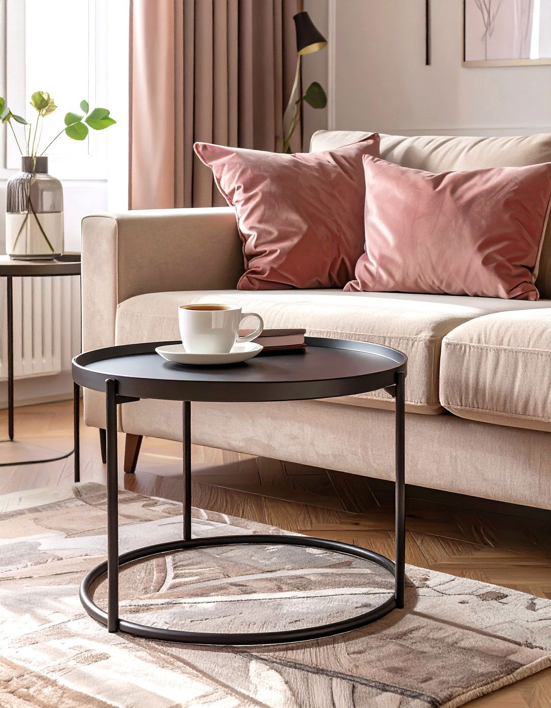 Slim Profile End Tables - 30 small family room ideas