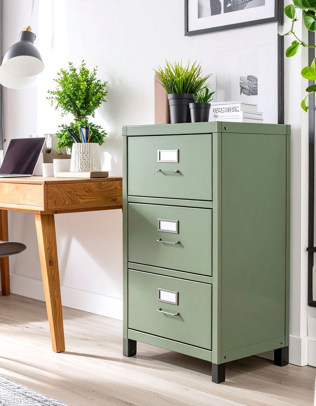 Slim Profile Filing Cabinet - 30 small office decor ideas