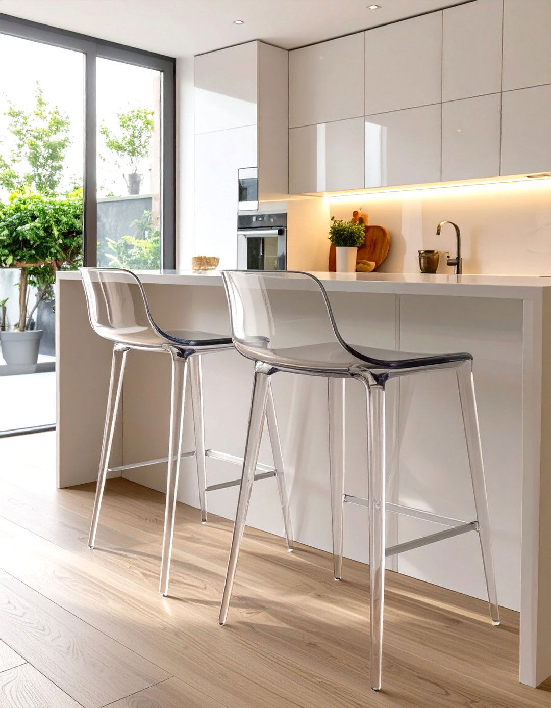 Slim Profile Furniture and Stools - 30 small simple kitchen design ideas