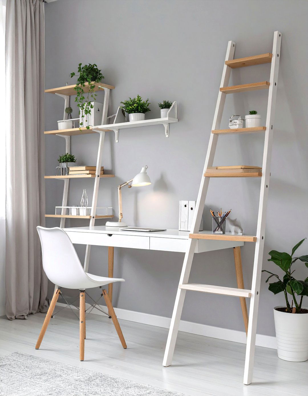 Slim Profile Ladder Desk Small Home Office Design - 30 small home office design ideas