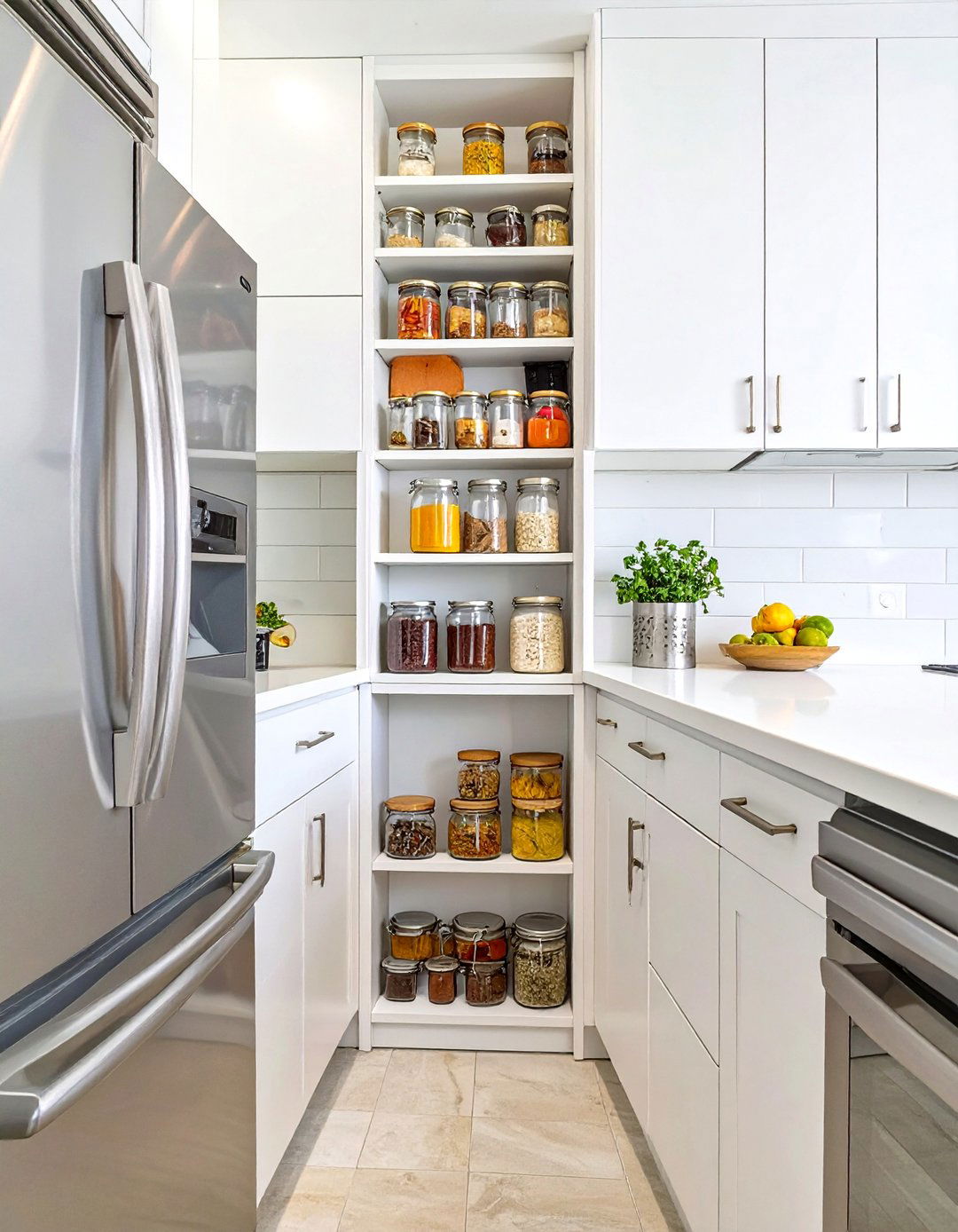 Slim Pull Out Pantry Cabinet - 30 small kitchen pantry ideas