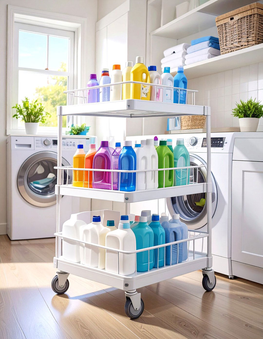 Slim Rolling Storage Cart - 30 tiny laundry room ideas