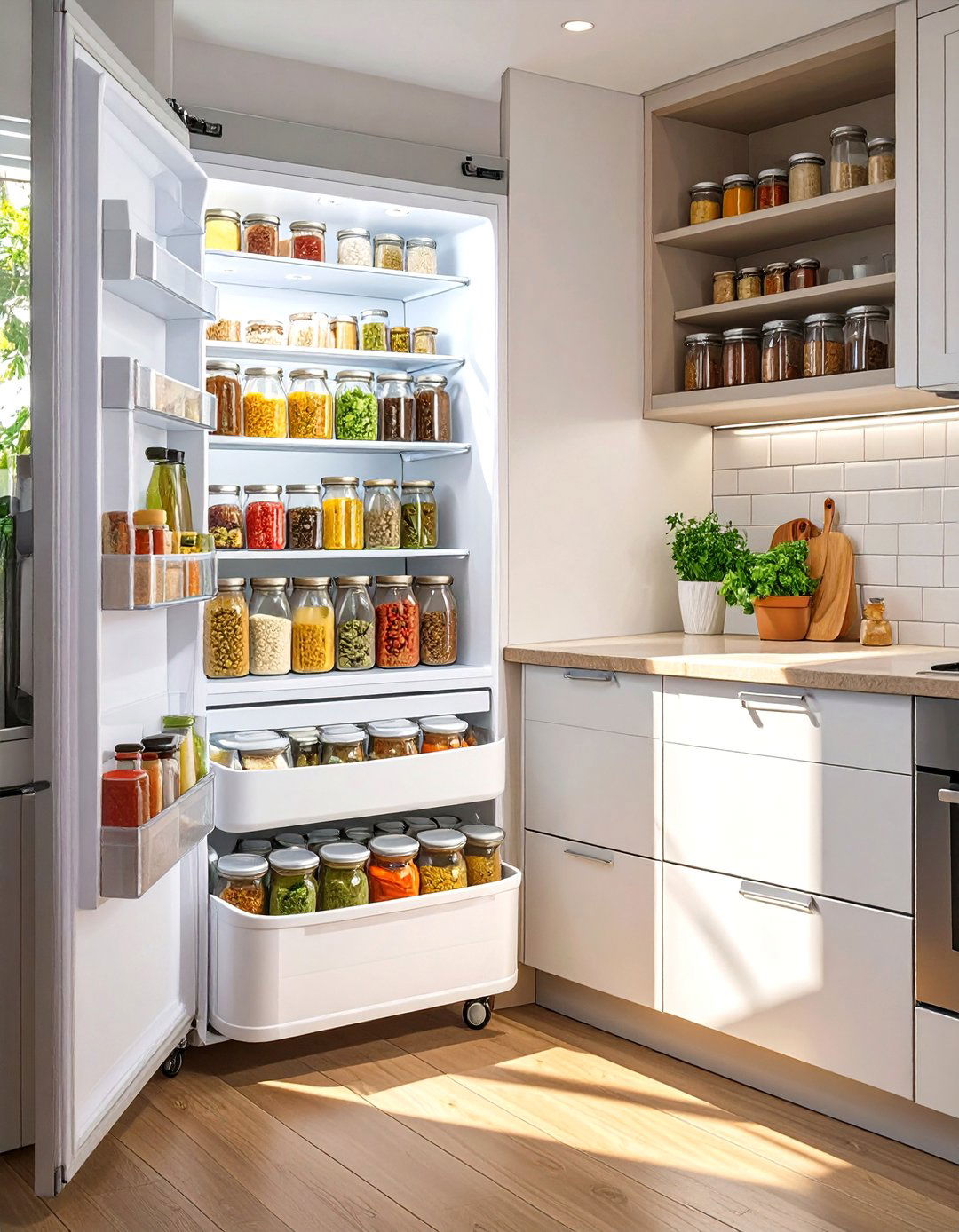 Slim Rolling Storage Cart - 30 very small kitchen ideas