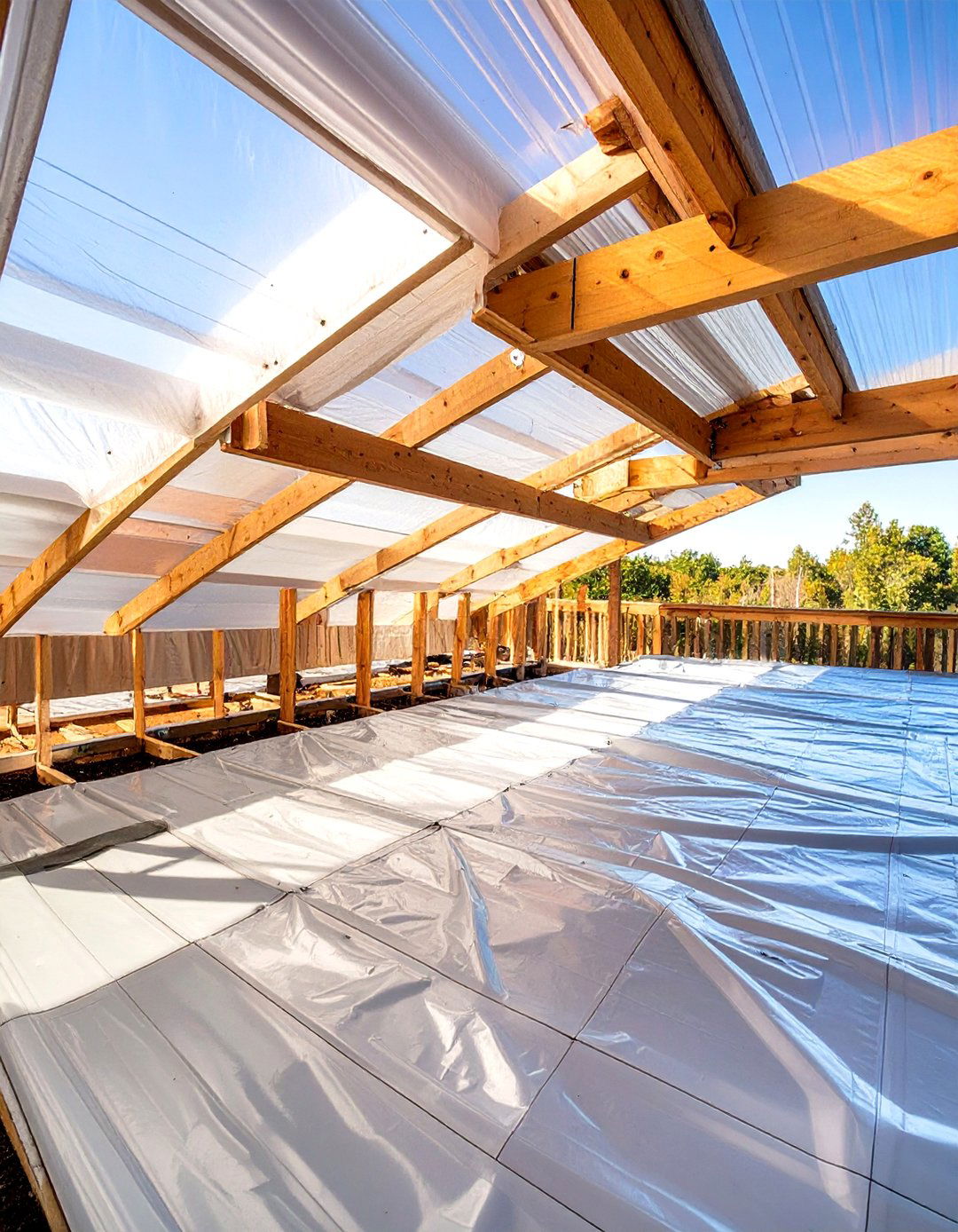 Sloped Polyethylene Sheeting - 30 waterproof under deck ceiling ideas