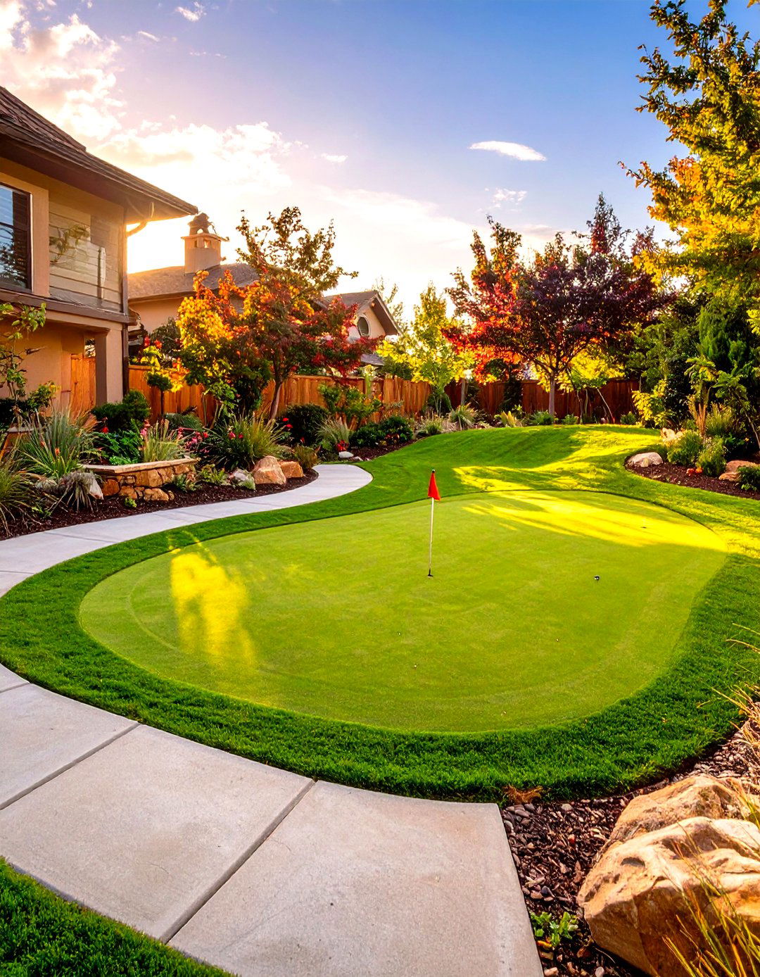 Sloped Yard Small Backyard Putting Green - 30 small backyard putting green ideas