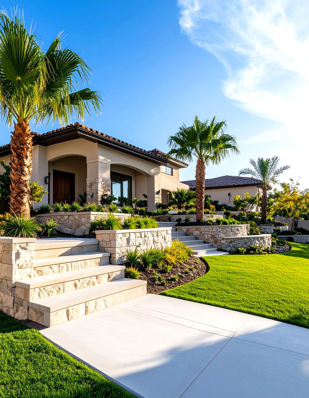 30 Front Yard Palm Tree Landscape Design Ideas