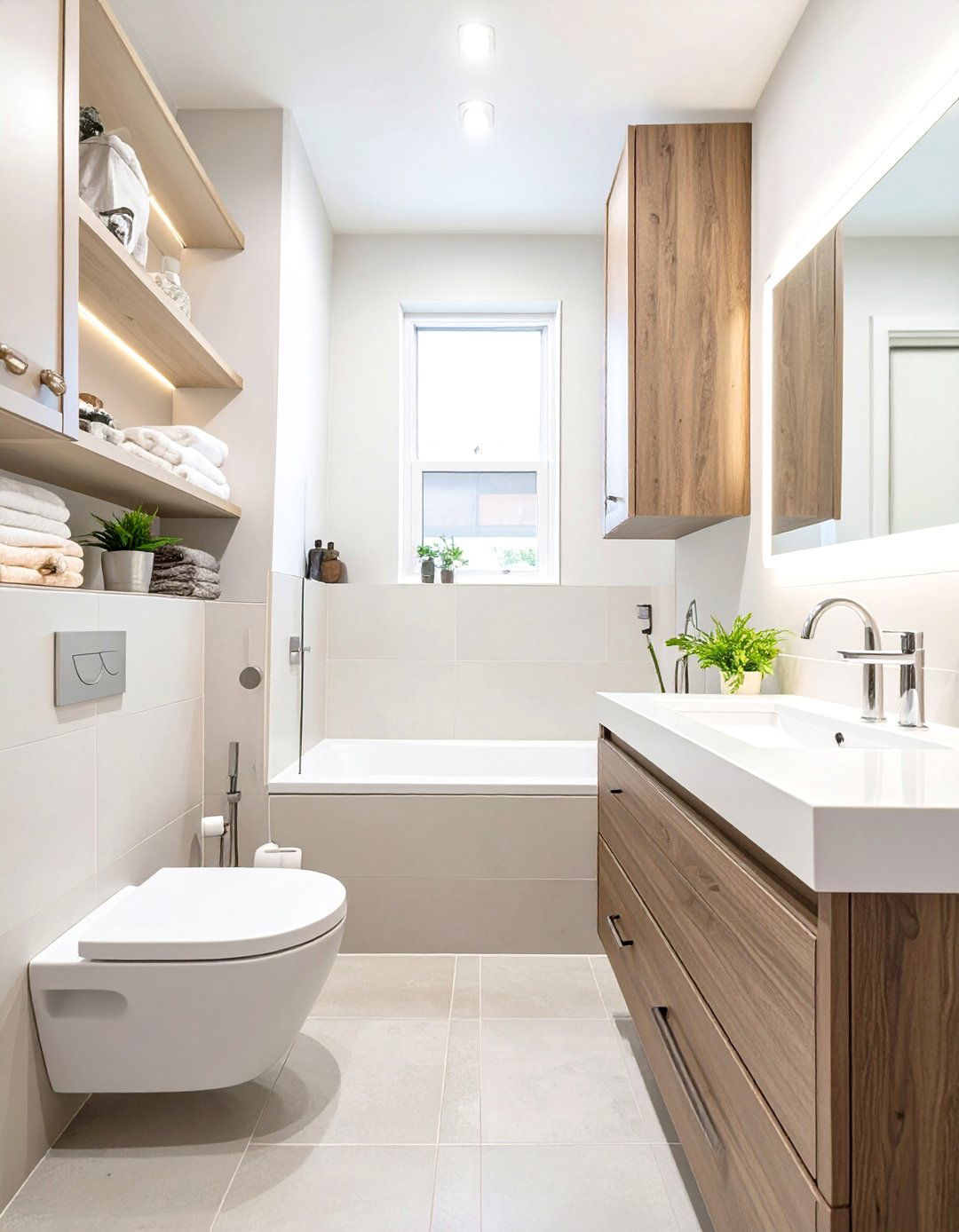 Small Apartment Bathroom with Smart Storage - 30 apartment bathroom ideas