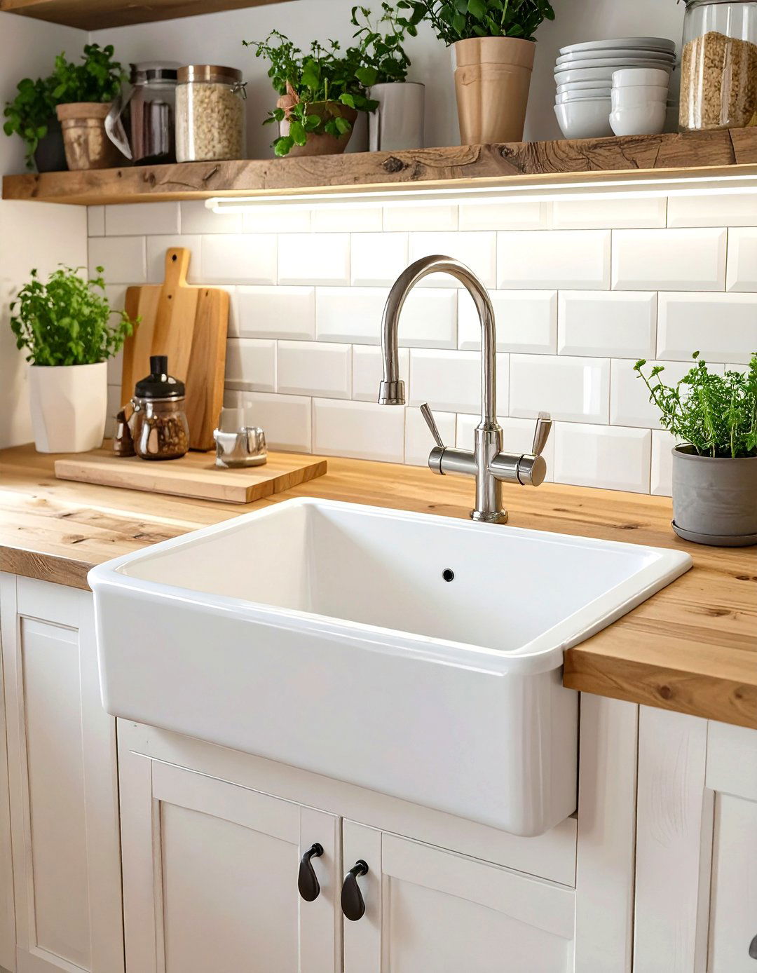Small Apron Front Sink - 30 small rustic kitchen ideas