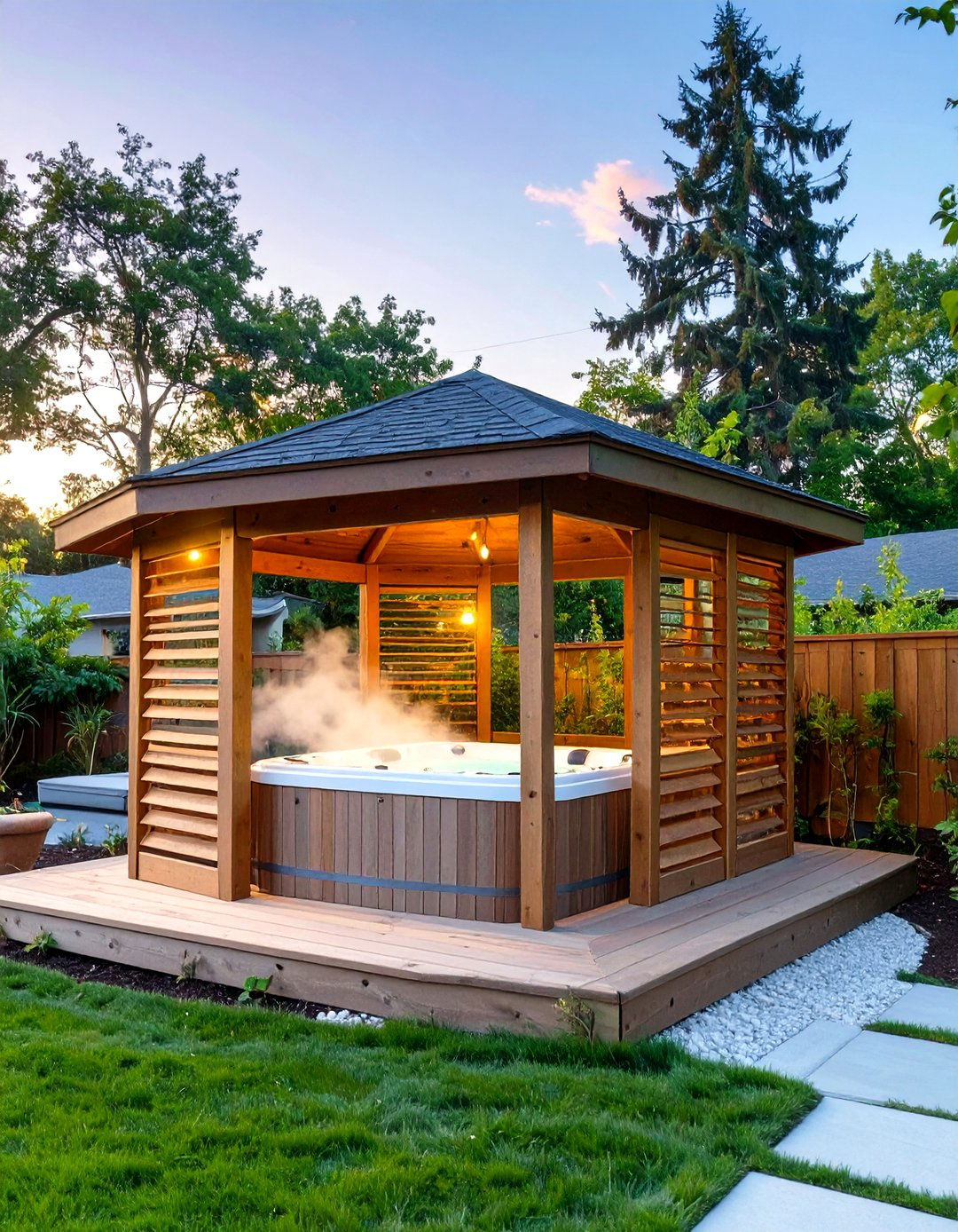 Small Backyard Gazebo Over a Hot Tub - 30 small backyard gazebo ideas
