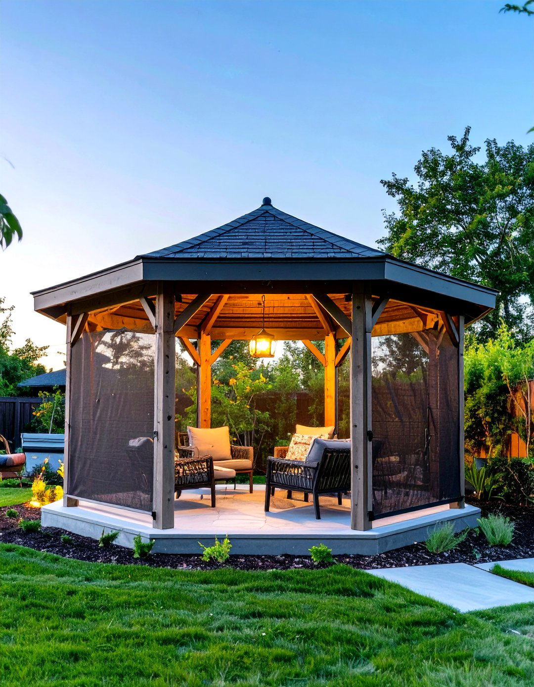 Small Backyard Gazebo with Mosquito Netting - 30 small backyard gazebo ideas