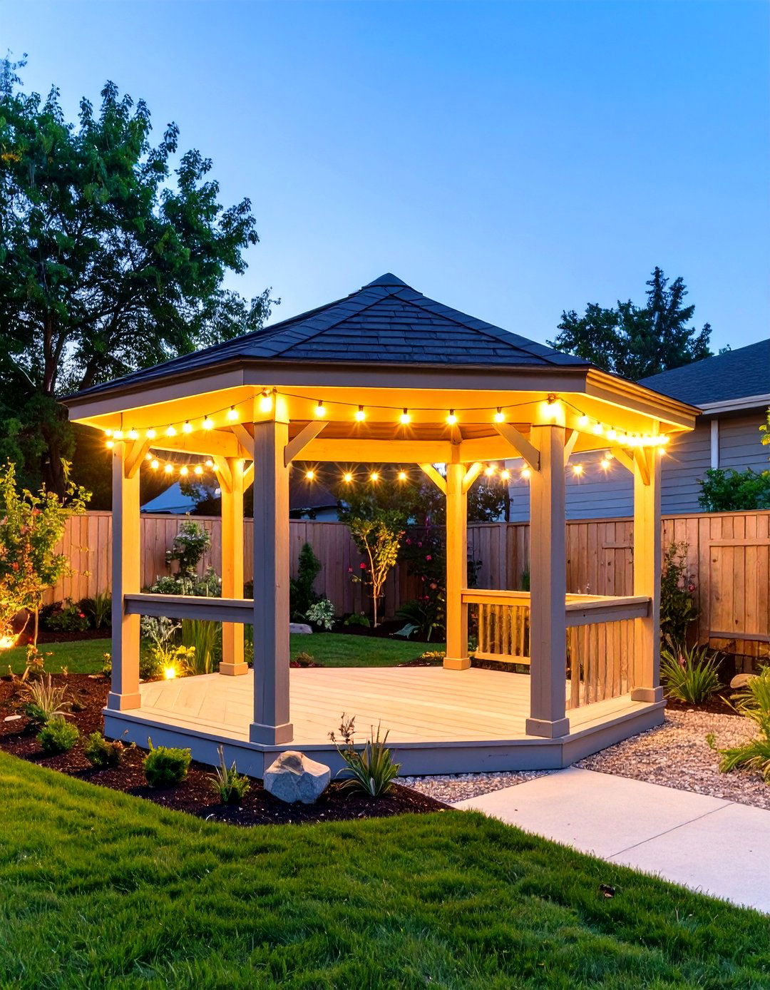 Small Backyard Gazebo with Solar Lighting - 30 small backyard gazebo ideas