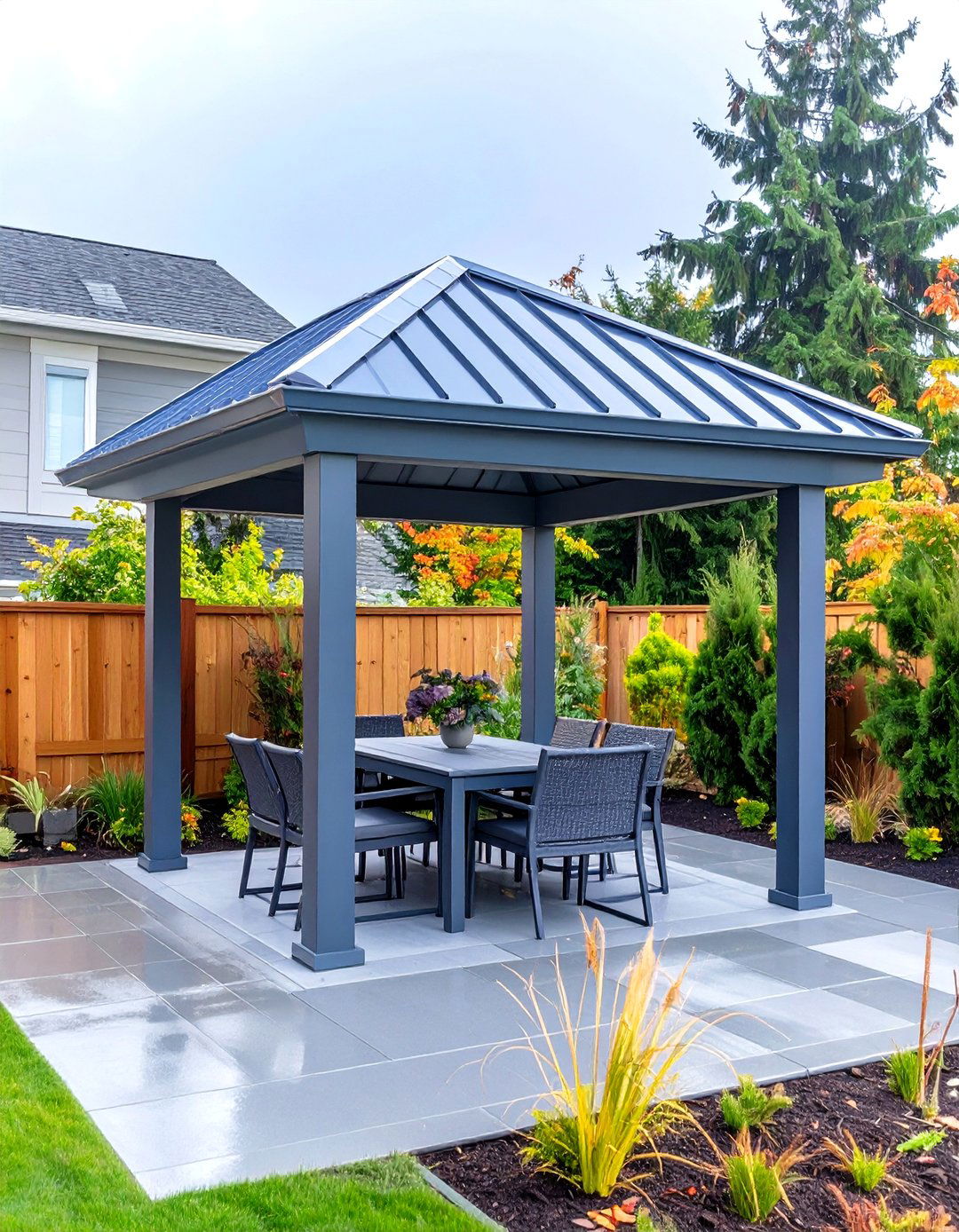 Small Backyard Gazebo with a Solid Roof - 30 small backyard gazebo ideas