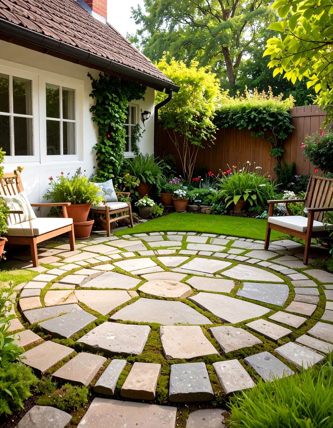 Small Backyard Patio with Paver Stones - 30 small back yard patio ideas