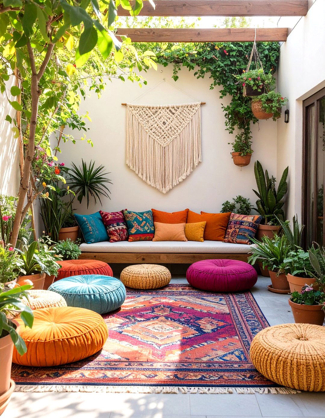 Small Backyard Patio with a Bohemian Style - 30 small back yard patio ideas