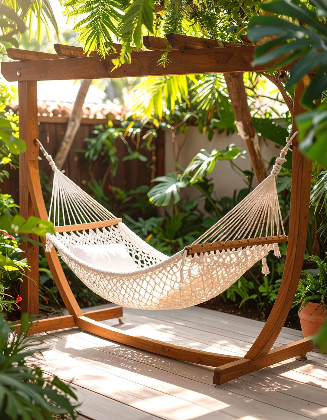 Small Backyard Patio with a Hammock - 30 small back yard patio ideas