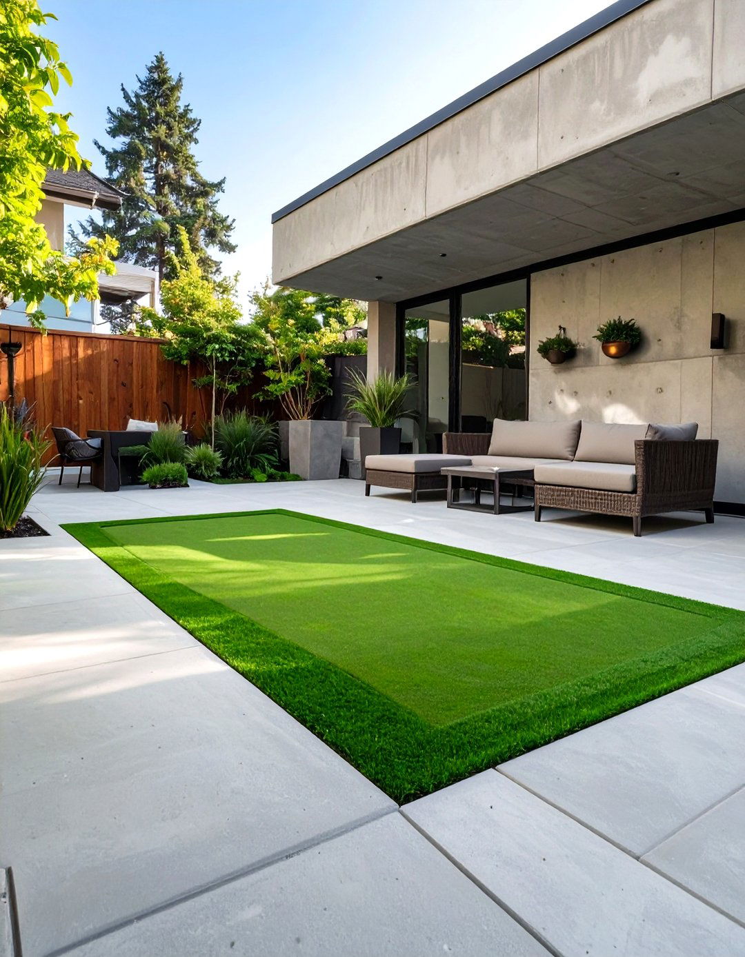 Small Backyard Putting Green Integrated with a Patio - 30 small backyard putting green ideas
