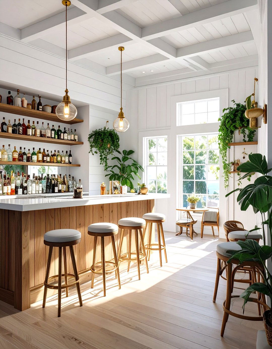 Small Basement Bar with Vertical Shiplap - 30 small basement bar ideas