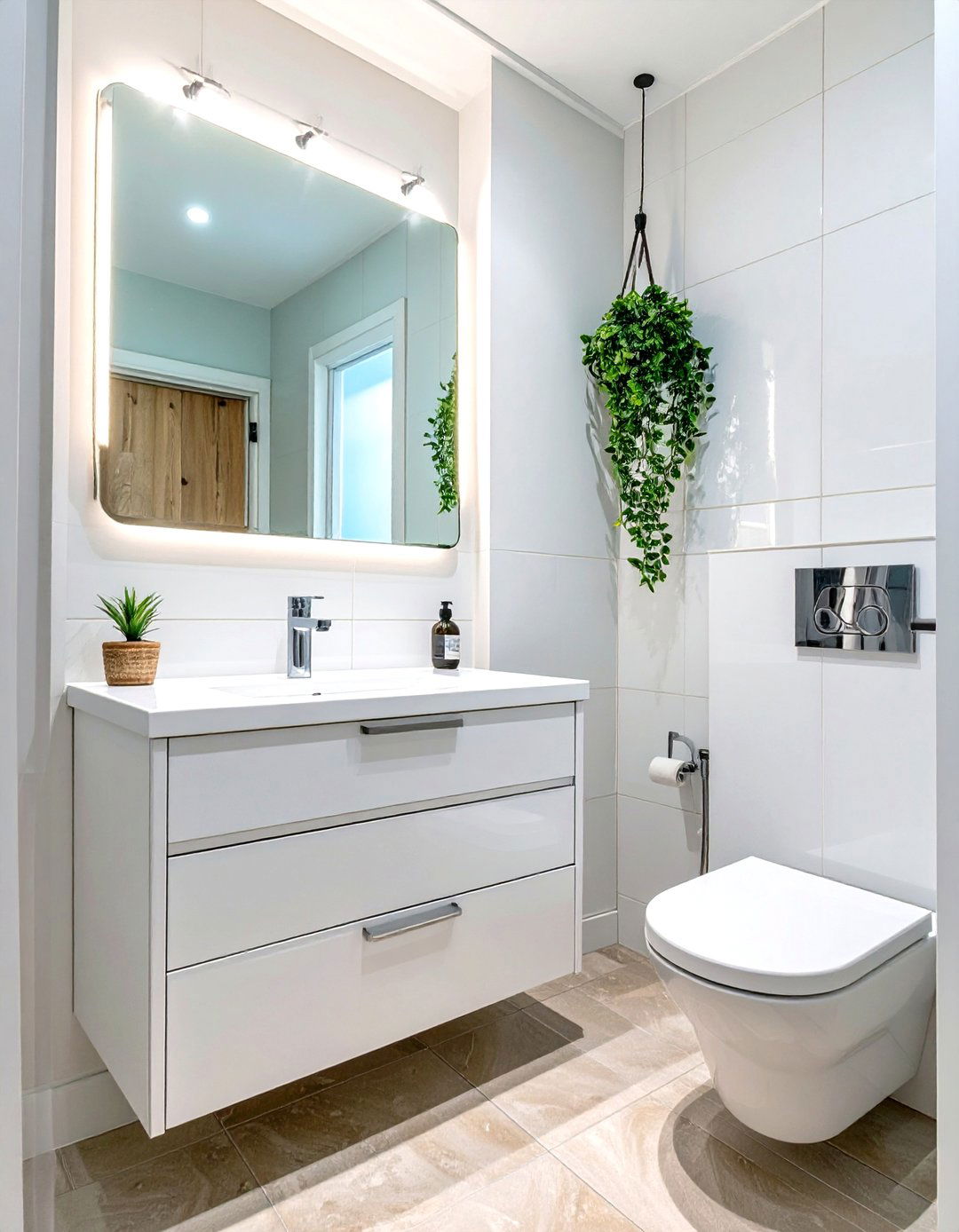 Small Bathroom High Gloss Finishes - 30 small bathroom trends 2025