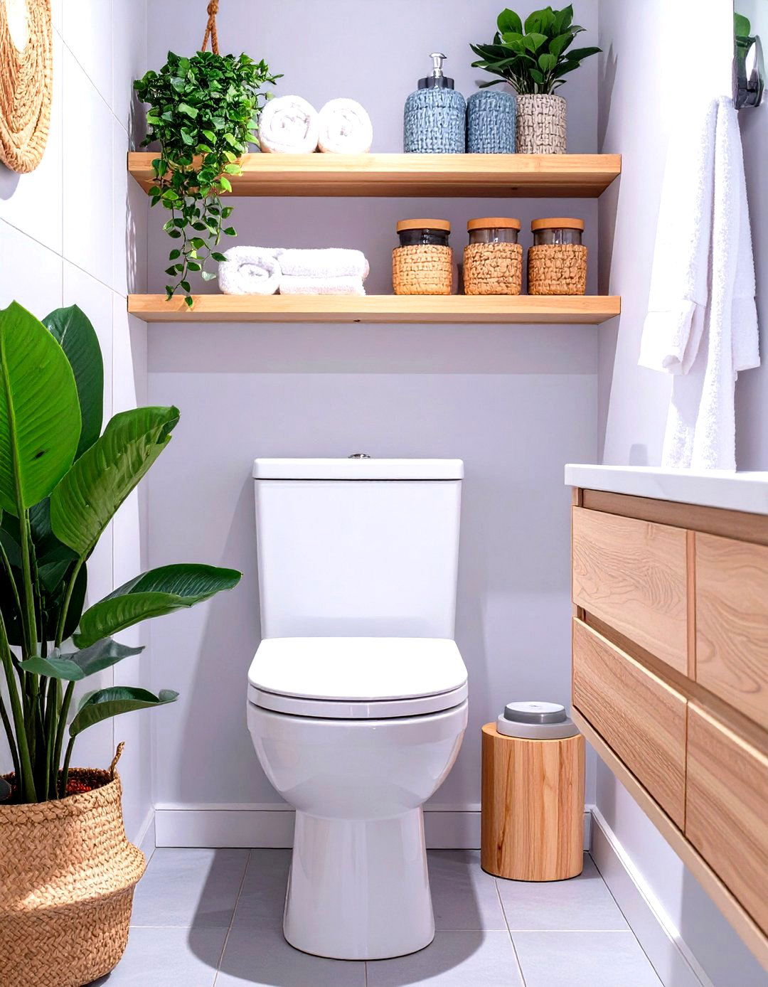 Small Bathroom Open Concept Shelving - 30 small bathroom trends 2025