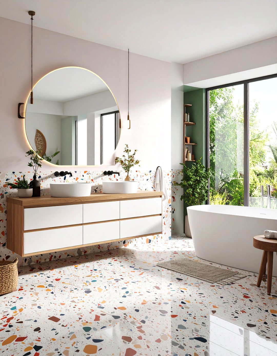 Small Bathroom Terrazzo Pop - 30 3d bathroom design ideas