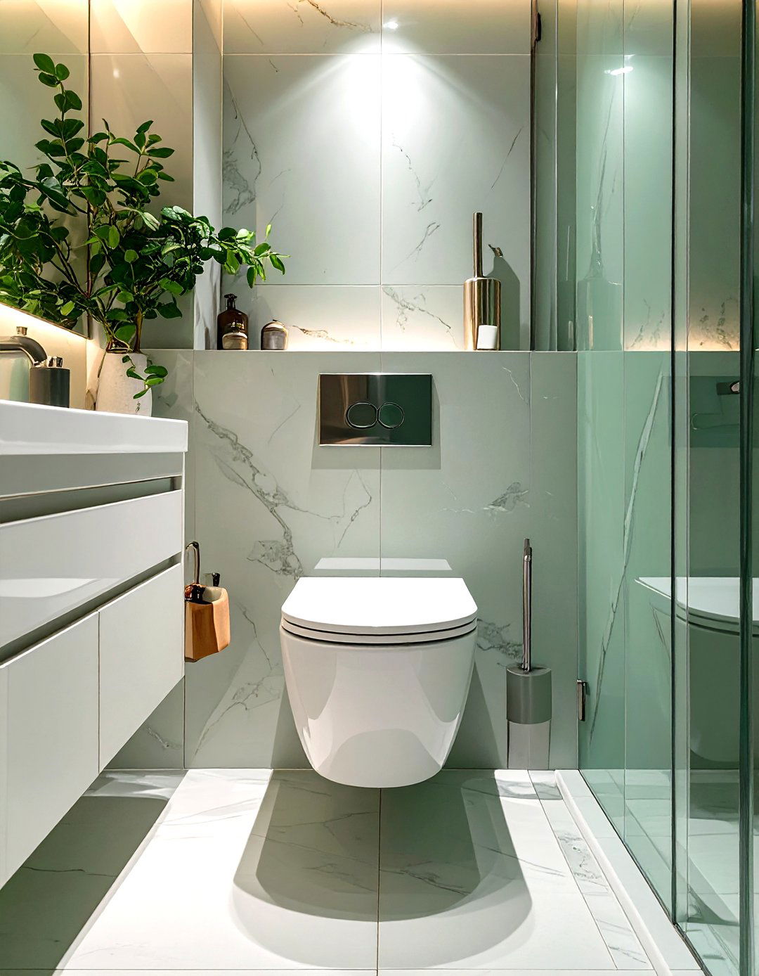 Small Bathroom with Hidden Cistern Toilet - 30 small modern luxury bathroom design ideas