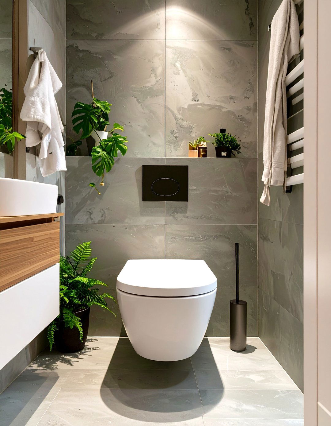 Small Bathroom with Textured Wall Finishes - 30 small modern luxury bathroom design ideas