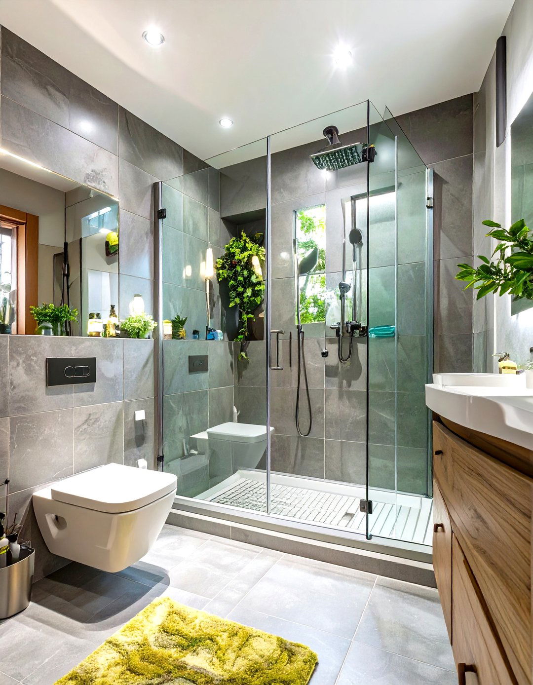 Small Bathroom with a Curbless Walk In Shower - 30 small modern luxury bathroom design ideas