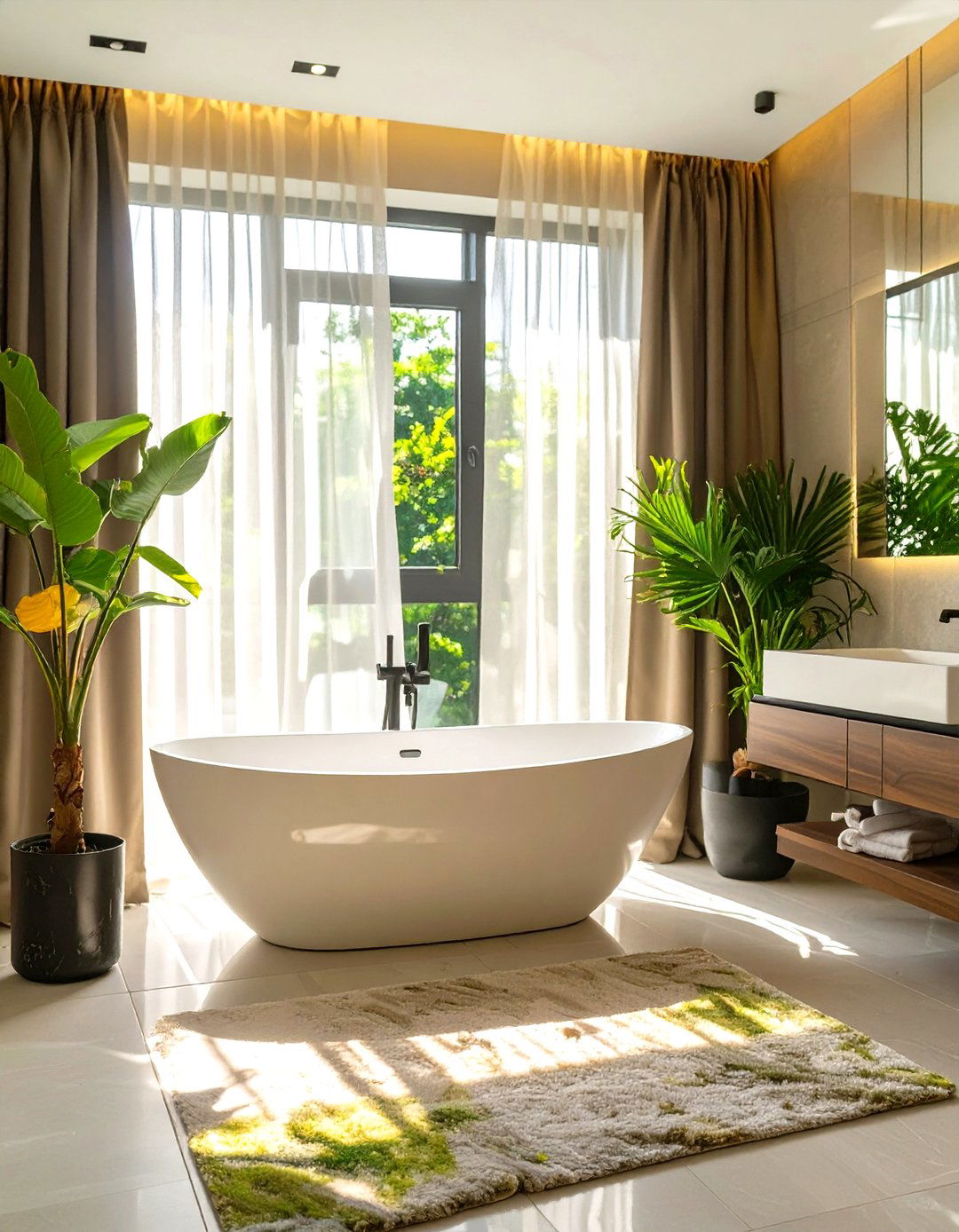 Small Bathroom with a Freestanding Tub - 30 small modern luxury bathroom design ideas