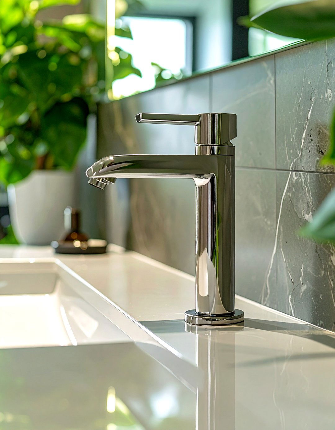 Small Bathroom with a Minimalist Faucet Design - 30 small modern luxury bathroom design ideas