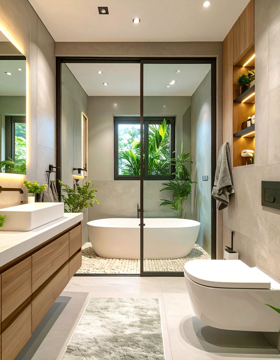 Small Bathroom with a Pocket Door - 30 small modern luxury bathroom design ideas