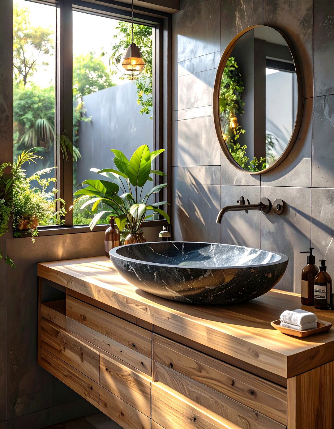 Small Bathroom with a Statement Vessel Sink - 30 small modern luxury bathroom design ideas