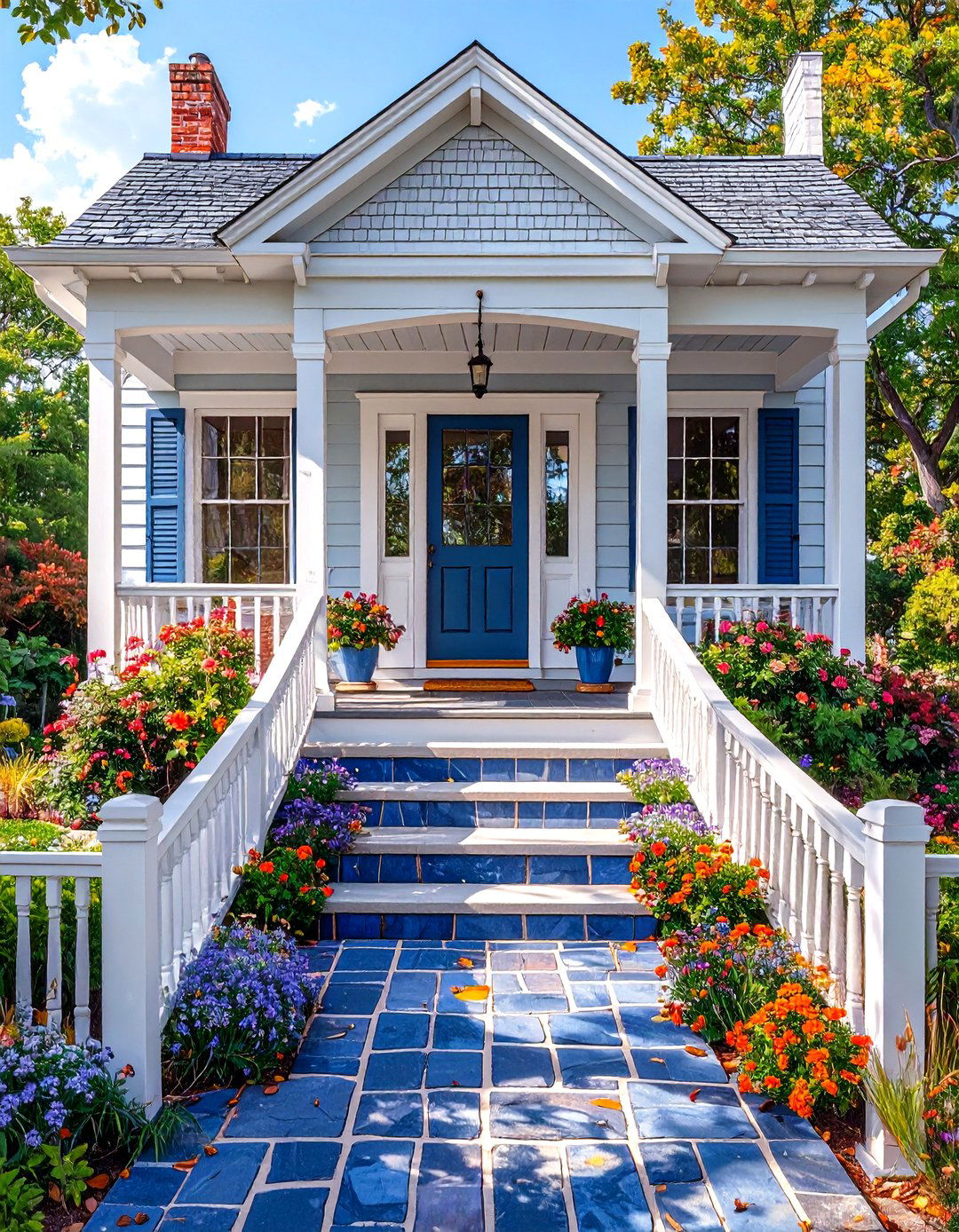 Small Cape Cod Porch with Bluestone Flooring - 30 small cape cod front porch ideas
