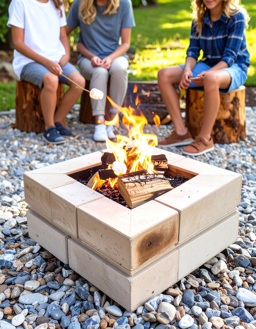 Small Cinder Block Fire Pit - 30 small outdoor fireplace ideas