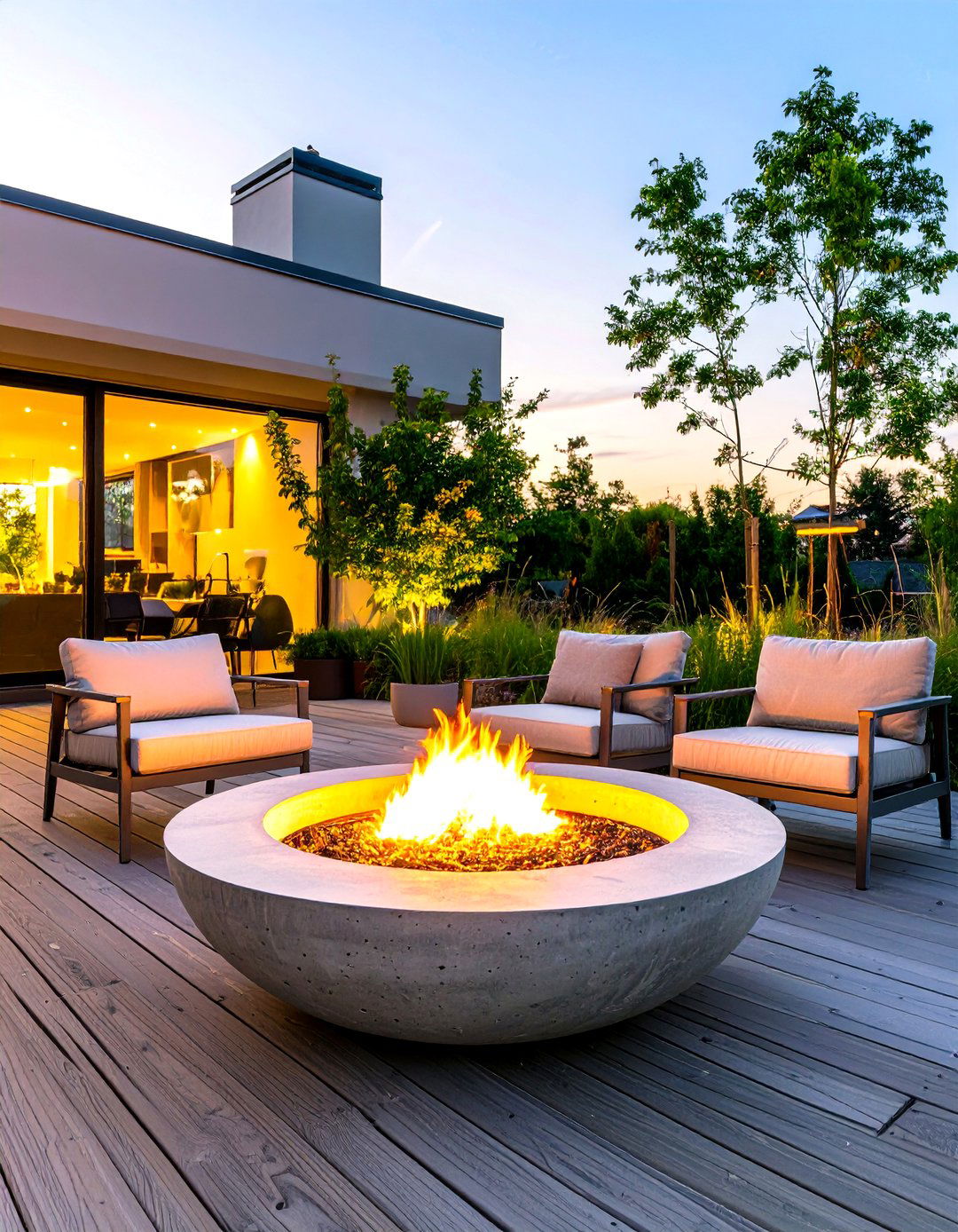 Small Concrete Bowl Fireplace - 30 small outdoor fireplace ideas