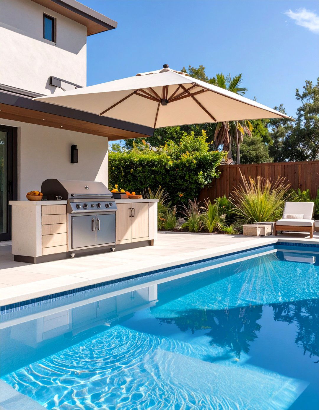 Small Covered Outdoor Kitchen Adjacent to a Pool - 30 small covered outdoor kitchen ideas