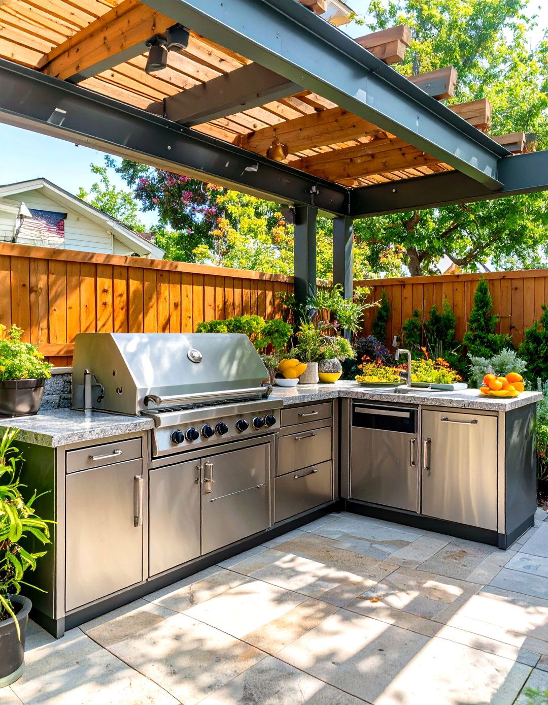 Small Covered Outdoor Kitchen with Ample Storage - 30 small covered outdoor kitchen ideas