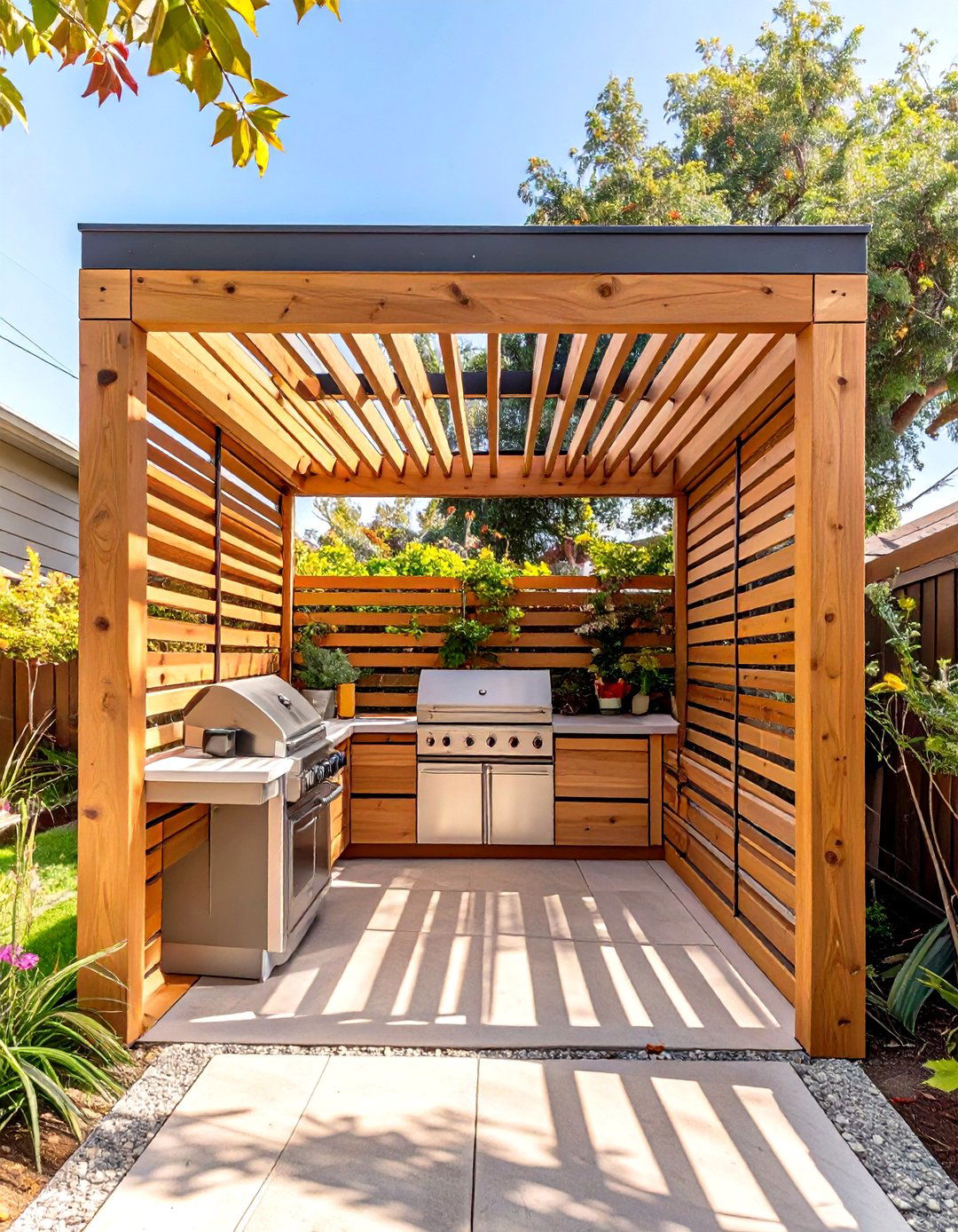 Small Covered Outdoor Kitchen with Privacy Screens - 30 small covered outdoor kitchen ideas