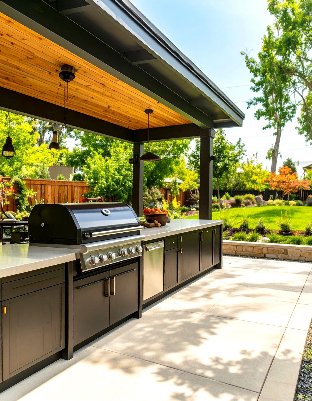 Small Covered Outdoor Kitchen with a Smoker - 30 small covered outdoor kitchen ideas