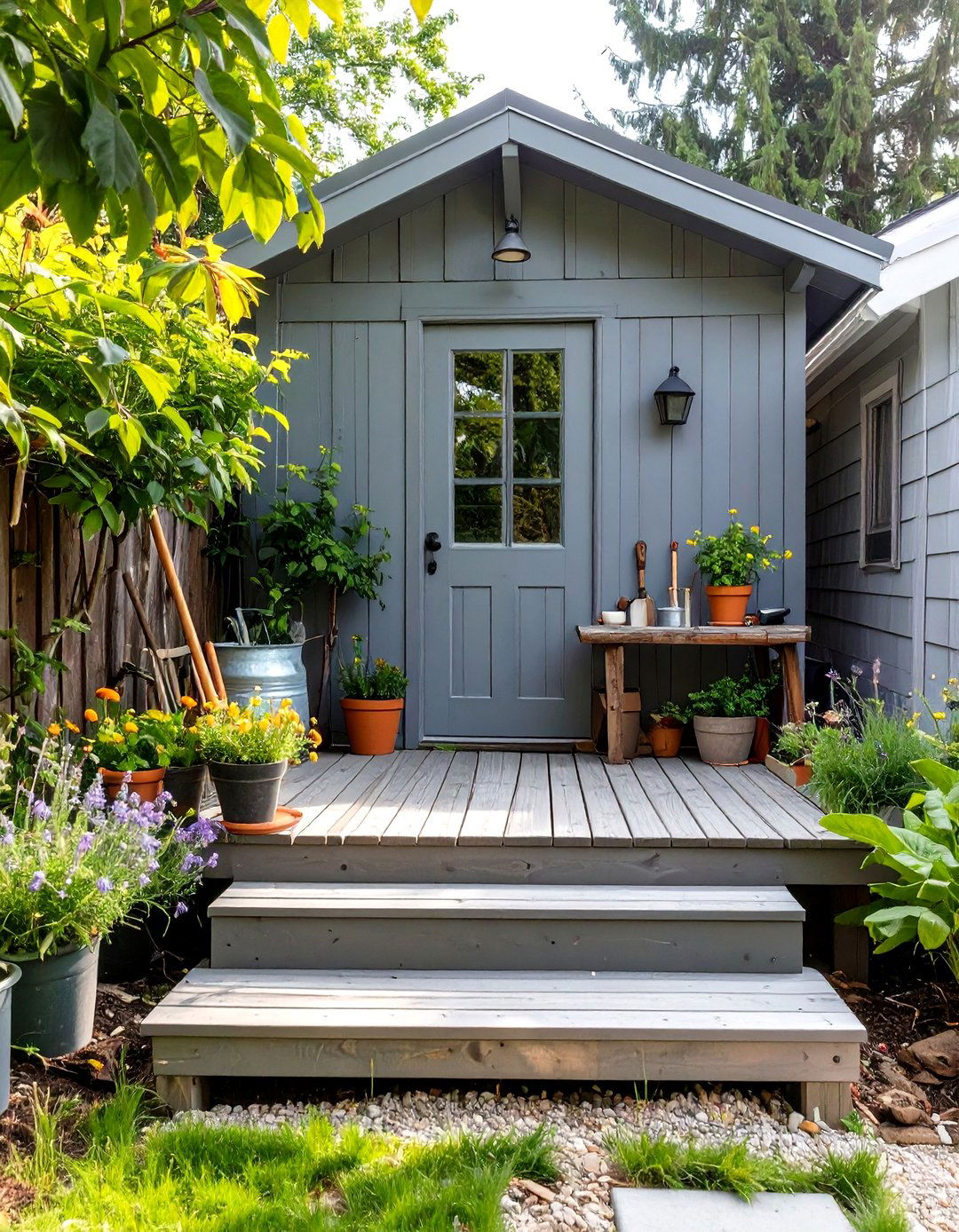 Small Deck Attached to a Shed - 30 small deck ideas on a budget