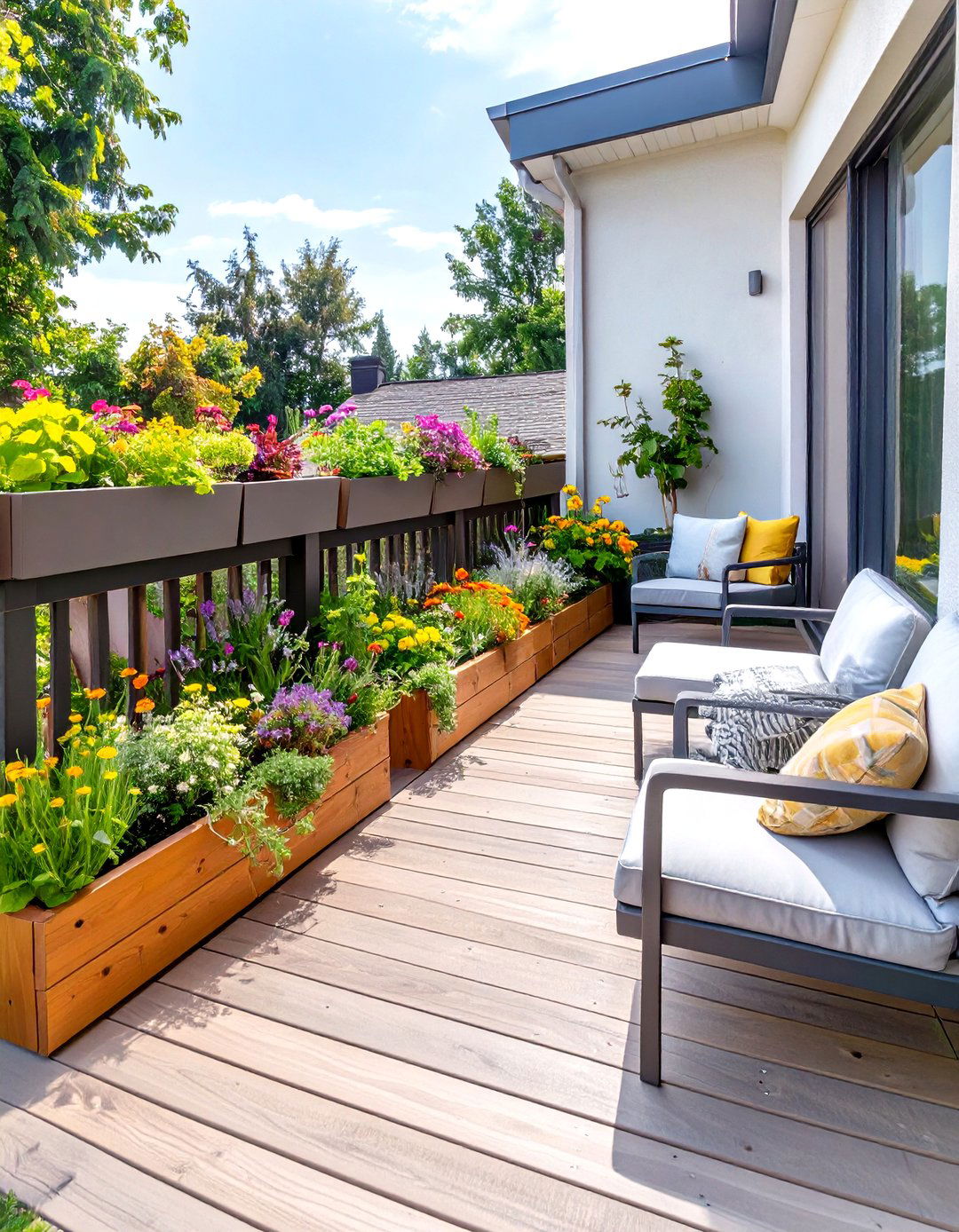 Small Deck with Built in Planter Boxes - 30 small deck ideas