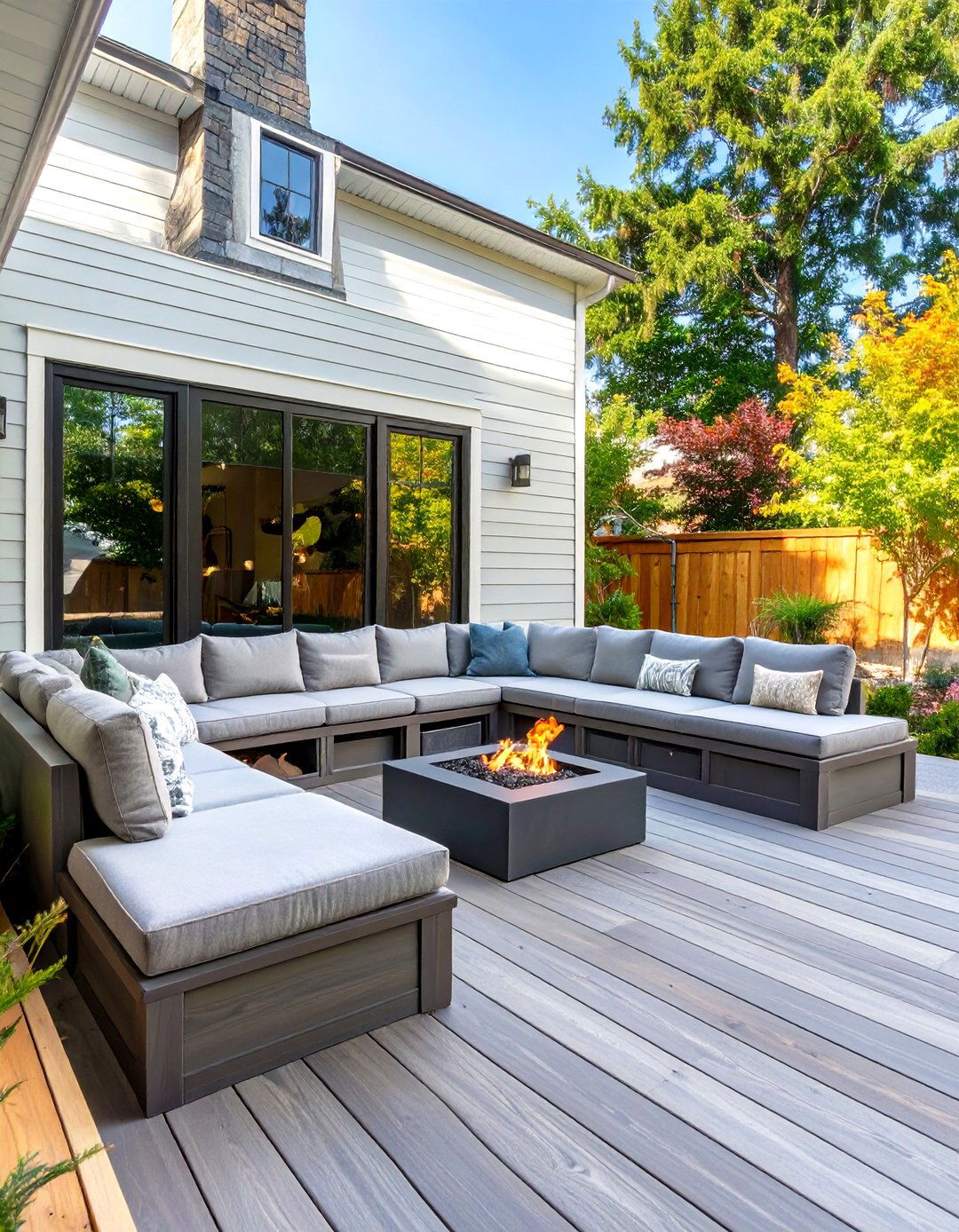 Small Deck with Built in Seating - 30 small backyard landscape ideas